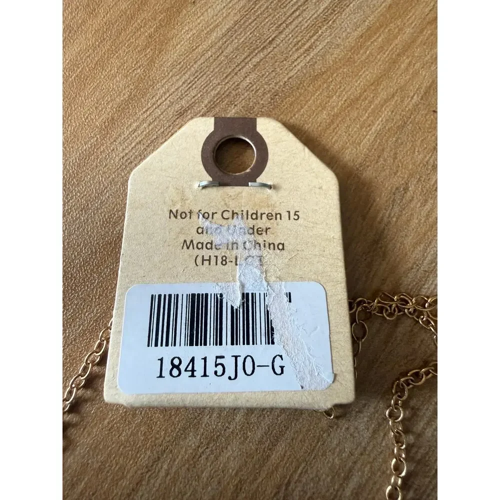 6/$25 NWT Crystal Avenue Flower Resin GoldTone Floral Pendant Botanical Necklace
